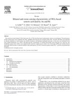 ethanol and ozone sensing characteristics of wo3 based sensors activated by au and pd