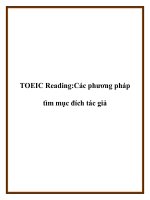 TOEIC Reading:Các phương pháp tìm mục đích tác giả pptx