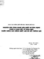 Kết quả nghiên cứu đề tài cấp nhà nước: Nghiên cứu công nghệ sản xuất và ứng dụng phân vi sinh vật cố định nito nhằm nâng cao năng xuất lúa và cây trồng cạn ppt