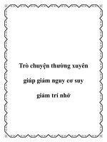 Trò chuyện thường xuyên giúp giảm nguy cơ suy giảm trí nhớ pdf