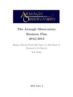 The Armagh Observatory Business Plan 2012/2013 pot
