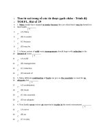 Đề thi và đáp án tiếng anh trình độ TOEFL - Tìm từ sai trong số các từ được gạch chân - Đề 29 pdf