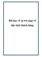 Bài học về sự trở ngại về đặc tính khách hàng doc