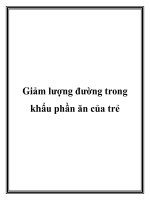 Giảm lượng đường trong khẩu phần ăn của trẻ docx