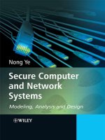 secure computer & network systems - modeling, analysis, & design
