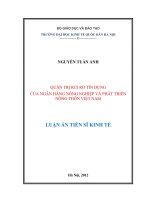 Quản trị rủi ro tín dụng của Ngân hàng Nông nghiệp và Phát triển Nông thôn Việt Nam