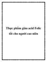 Thực phẩm giàu acid Folic tốt cho người cao niên ppt