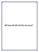 Rối loạn bài tiết mồ hôi, nên ăn gì? pot