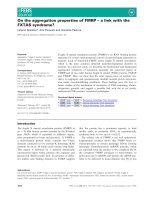 Báo cáo khoa học: On the aggregation properties of FMRP – a link with the FXTAS syndrome? pot