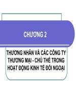 THƯƠNG NHÂN VÀ CÁC CÔNG TY THƯƠNG MẠI - CHỦ THỂ TRONG HOẠT ĐỘNG KINH TẾ ĐỐI NGOẠI pptx