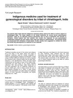 Indigenous medicine used for treatment of gynecological disorders by tribal of chhattisgarh, India pptx