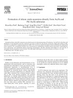 Formation of silicon oxide nanowires directly from au si and pd–au si substrates