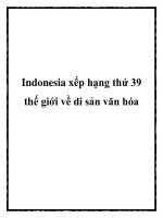 Indonesia xếp hạng thứ 39 thế giới về di sản văn hóa pptx