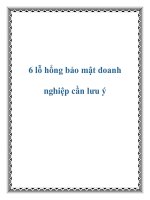 6 lỗ hổng bảo mật doanh nghiệp cần lưu ý pptx