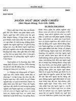 Báo cáo khoa học:Ngôn ngữ học đối chiếu potx