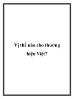 Vị thế nào cho thương hiệu Việt? pptx