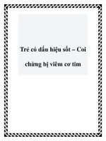 Trẻ có dấu hiệu sốt – Coi chừng bị viêm cơ tim doc