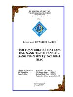 tính toán thiết kế máy sàng ống năng suất 30 tấn / giờ - sàng than bùn tại nơi khai thác