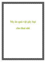 Mẹ ăn quà vặt gây hại cho thai nhi pdf