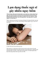 Lạm dụng thuốc ngủ sẽ gây nhiều nguy hiểm pot