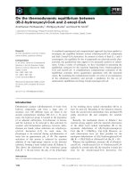 Báo cáo khoa học: On the thermodynamic equilibrium between (R)-2-hydroxyacyl-CoA and 2-enoyl-CoAOn the thermodynamic equilibrium between (R)-2-hydroxyacyl-CoA and 2-enoyl-CoA doc