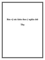 Bảo vệ sức khỏe theo ý nghĩa chữ Thọ docx
