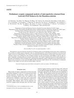 Preliminary organic compound analysis of microparticles returned from Asteroid 25143 Itokawa by the Hayabusa mission pot