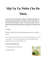 Mặt Nạ Tự Nhiên Cho Da Nhờn pdf
