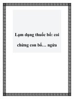Lạm dụng thuốc bổ: coi chừng con bổ… ngửa ppt