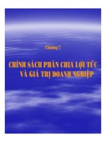 bài giảng quản trị tài chính - chương 7 - chính sách phân chia lợi tức và giá trị doanh nghiệp