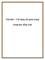 Ghi nhớ – 1 kĩ năng rất quan trọng trong học tiếng Anh pot