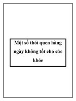 Một số thói quen hàng ngày không tốt cho sức khỏe potx