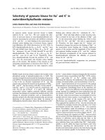 Báo cáo khoa học: Selectivity of pyruvate kinase for Na+ and K+ in water/dimethylsulfoxide mixtures docx