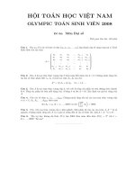 ĐỀ OLYMPIC TOÁN SINH VIÊN 2008 môn đại số docx
