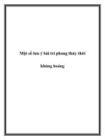 Một số lưu ý bài trí phong thủy thời khủng hoảng ppt