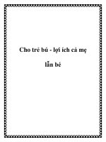Cho trẻ bú - lợi ích cả mẹ lẫn bé pdf