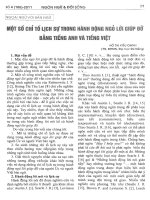 Báo cáo khoa học: Một số chỉ tố lịch sử trong hành động ngỏ lời giúp đỡ bằng tiếng Anh và tiếng Việt pptx