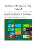 Cách tạo mã PIN đăng nhập trong Windows 8 ppt