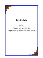 Đề Tài: Phân tích hiệu lực chính sách sản phẩm của tập đoàn cà phê trung nguyên docx