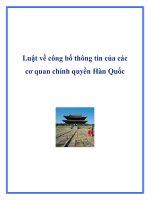 Luật về công bố thông tin của các cơ quan chính quyền Hàn Quốc pdf