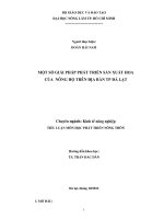 một số giải pháp phát triển sản xuất hoa của nông hộ trên địa bàn tp đà lạt