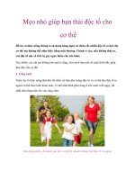 Mẹo nhỏ giúp bạn thải độc tố cho cơ thể docx