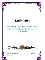 luận văn bảo dưỡng và sửa chữa các thiết bị máy móc, phương tiện vận chuyển của công ty xuân mai