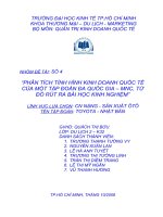 PHÂN TÍCH TÌNH HÌNH KINH DOANH QUỐC TẾ CỦA MỘT TẬP ĐOÀN ĐA QUỐC GIA – MNC, TỪ ĐÓ RÚT RA BÀI HỌC KINH NGHIỆM