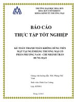 Kế toán thanh toán không dùng tiền mặt tại ngân hàng thương mại cổ phần Phương Nam - Chi nhánh Trần Hưng Đạo