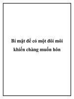Bí mật để có một đôi môi khiến chàng muốn hôn ppt
