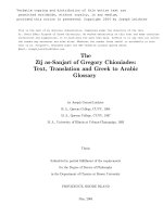 The Zij as - Sanjari of Gregory Chioniades: Text, Translation and Greek to Arabic Glossaey docx