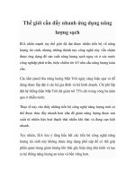 Thế giới cần đẩy nhanh ứng dụng năng lượng sạch docx