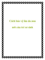 Cách bảo vệ làn da non nớt của trẻ sơ sinh docx