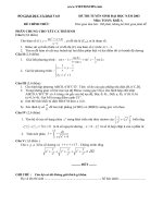 ĐỀ THI CHÍNH THỨC MÔN TOÁN NĂM 2003